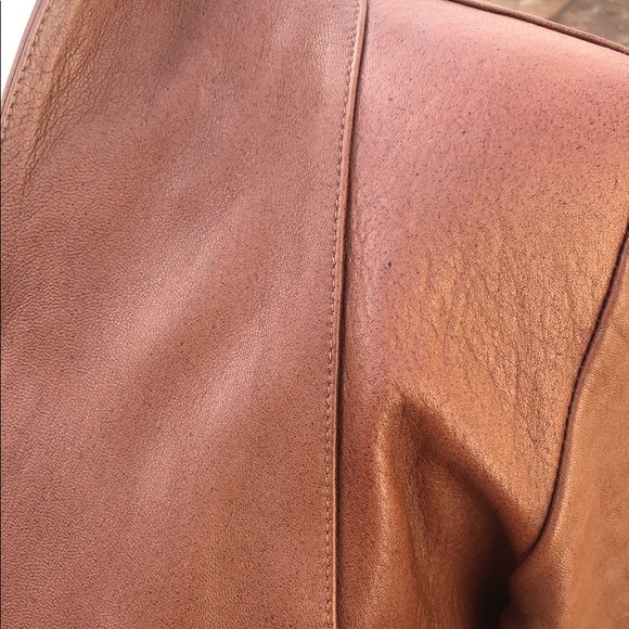 🎉Host Pick🎉Dark caramel leather jacket - Picture 5 of 8